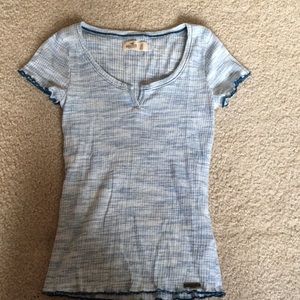 Blue and White Hollister Shirt